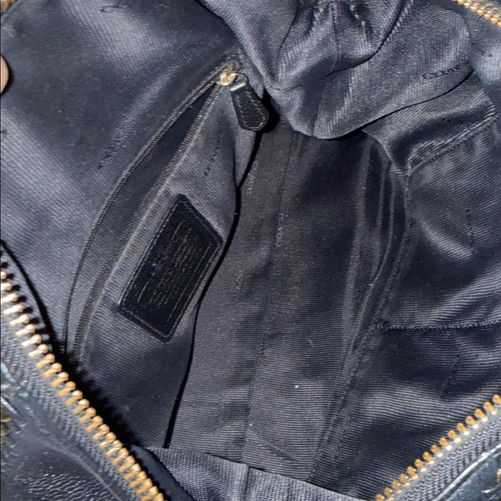 Coach Prairie Whiplash Satchel Crossbody Handbag Black Pebbled Leather preowned - Picture 9 of 16